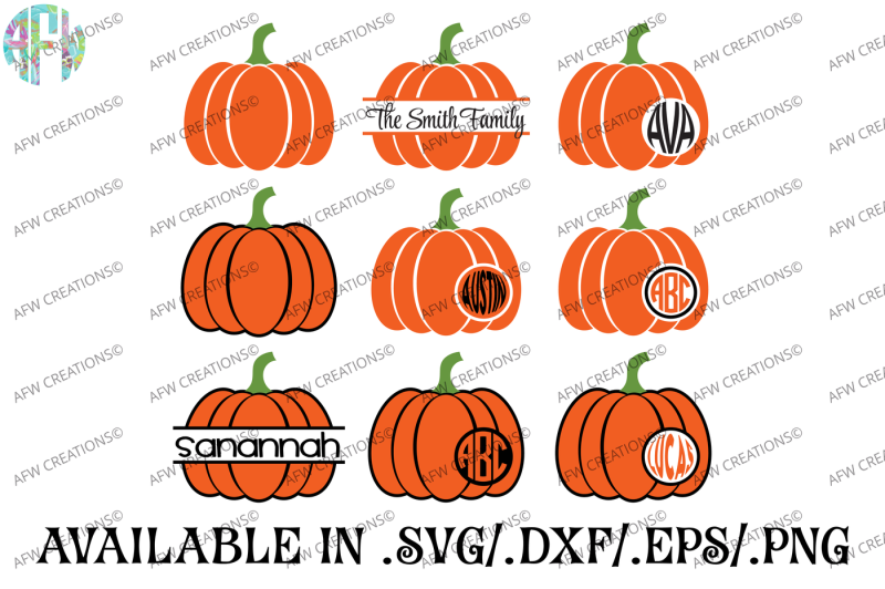 Download Free Split & Monogram Pumpkins Svg Dxf Eps Cut Files Crafter File