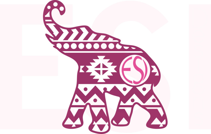 Download Aztec Pattern, Elephant Monogram Design - SVG, DXF, EPS ...