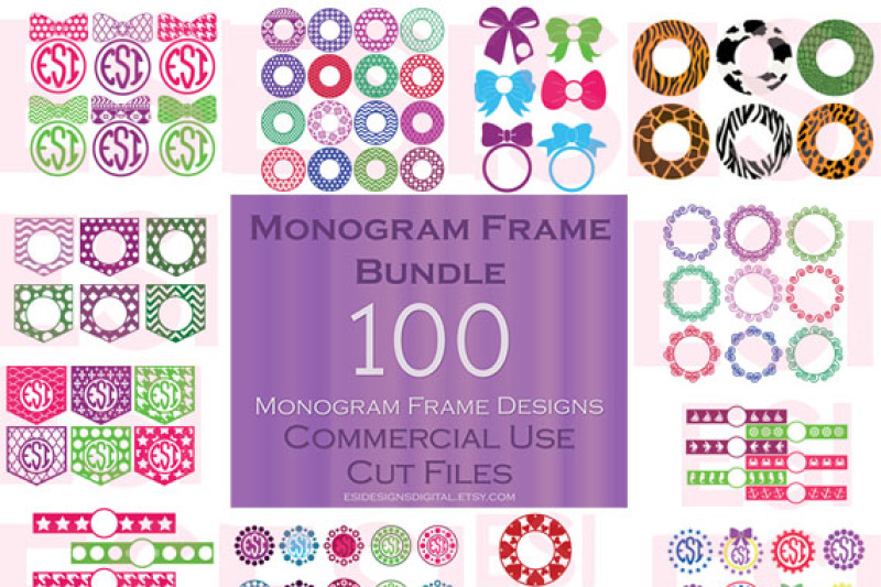 100 Circle Monogram Frame Bundle Svg Png Dxf Eps Cutting Files By Esi Designs Thehungryjpeg Com