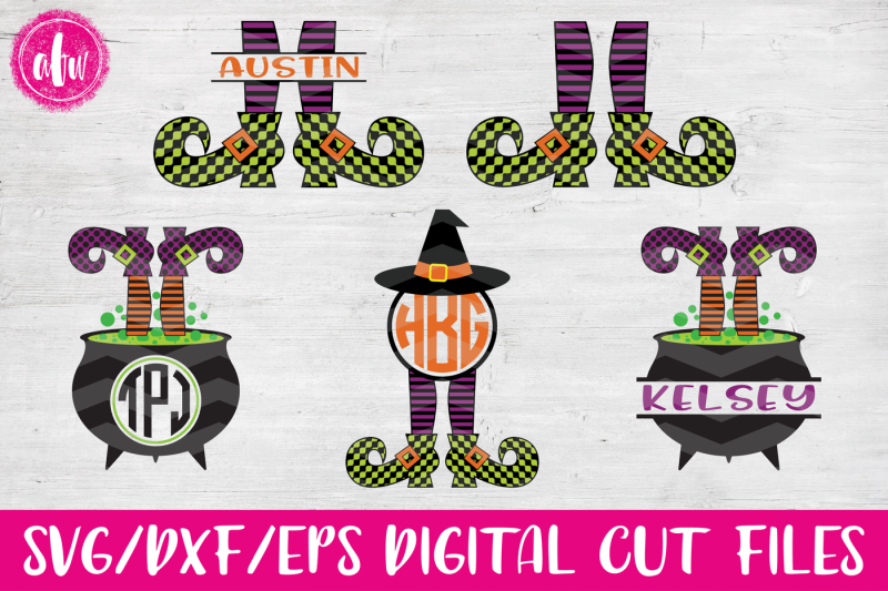 Download Free Split & Monogram Witch Legs Bundle Svg Dxf Eps Cut Files Crafter File