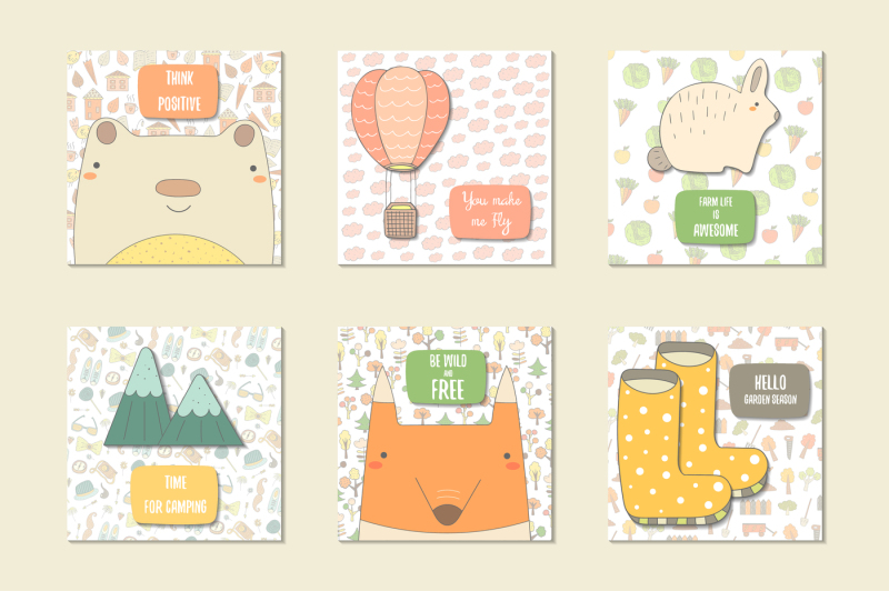 Funny Postcards By Veresk | TheHungryJPEG
