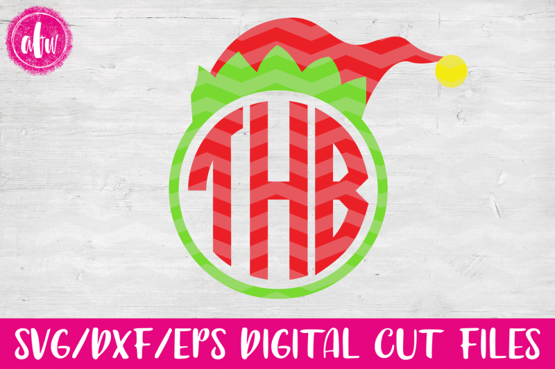 Free Elf Hat Monogram Svg Dxf Eps Cut File Crafter File Free Svg Designs Home