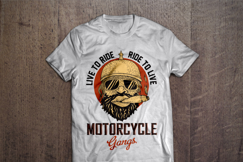 Biker T-shirt design By Oleg Voznyy | TheHungryJPEG