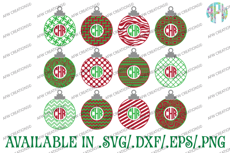 Download Monogram Christmas Ornaments Svg Dxf Eps Cut Files Scalable Vector Graphics Design Free Svg File Cricut And Silhouette