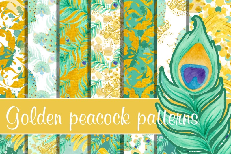 Peacock digital papers By DigitalDesignsAndArt | TheHungryJPEG