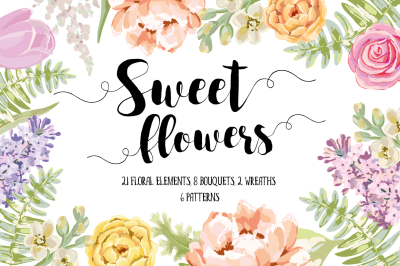 Sweet flowers By OJardin | TheHungryJPEG