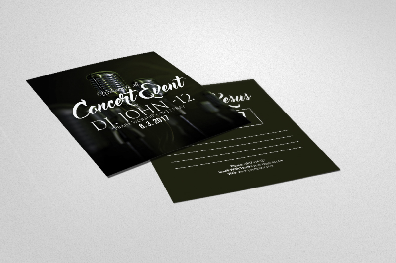 Concert Event Invitaion Post Card By Designhub | TheHungryJPEG