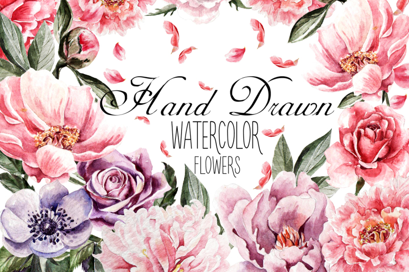 Beautiful watercolor flowers By Knopazyzy shop | TheHungryJPEG