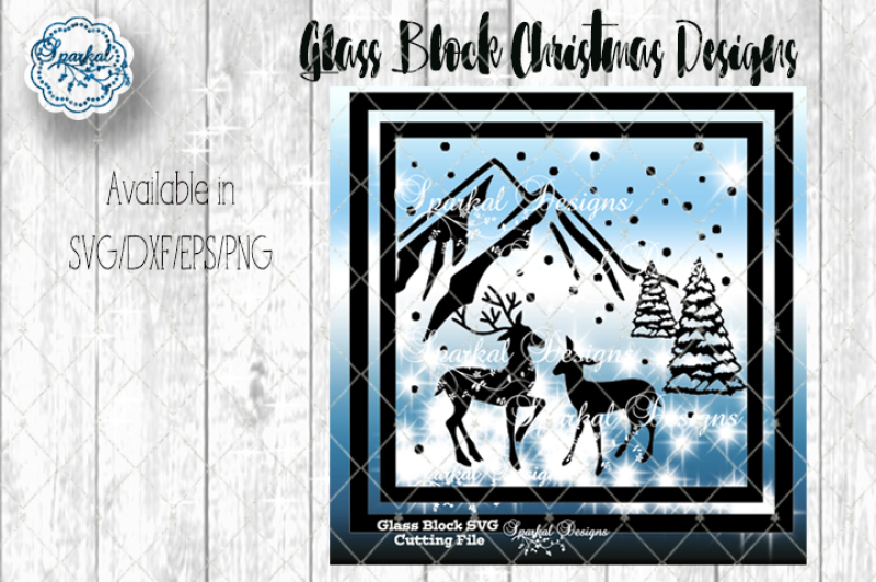 Glass Block Christmas Designs Svg Dxf Eps Png By Sparkal Designs Thehungryjpeg Com