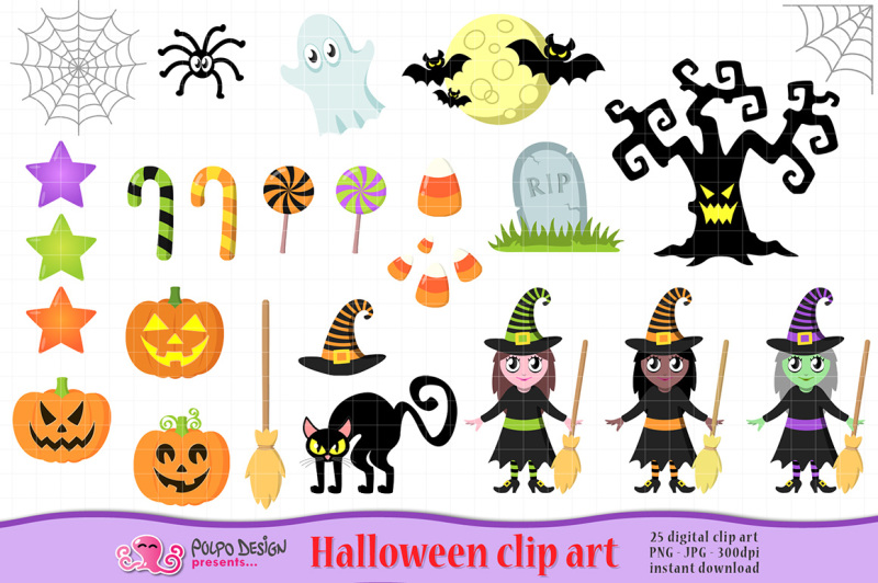 Cute Halloween Clipart By Polpo Design 