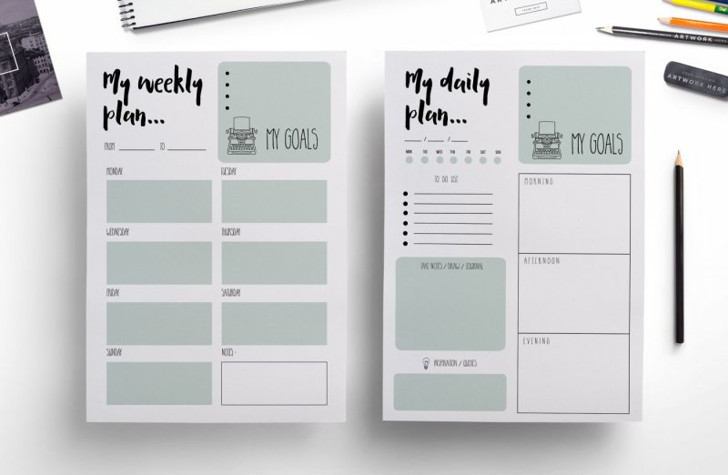 Modern weekly planner , daily planner By Chic templates | TheHungryJPEG.com