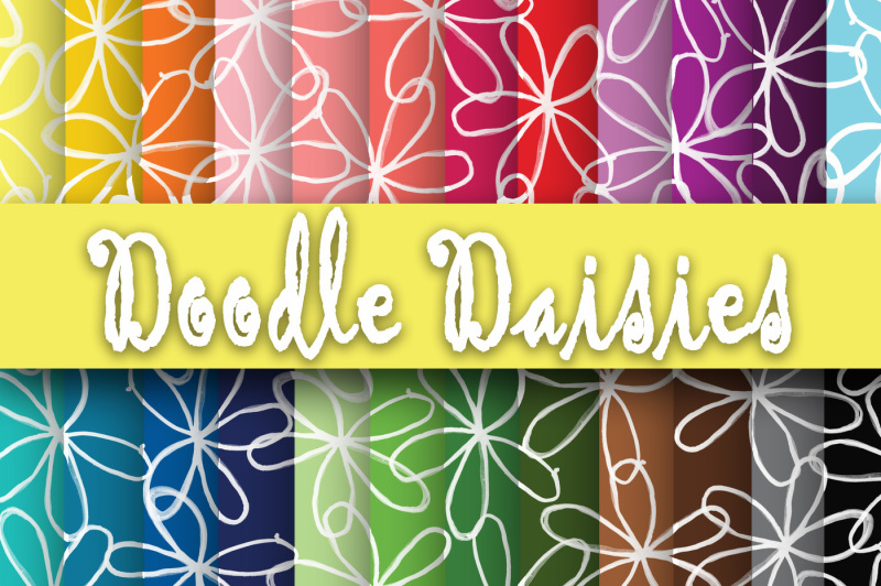 Download Free Doodle Daisies Digital Papers Crafter File