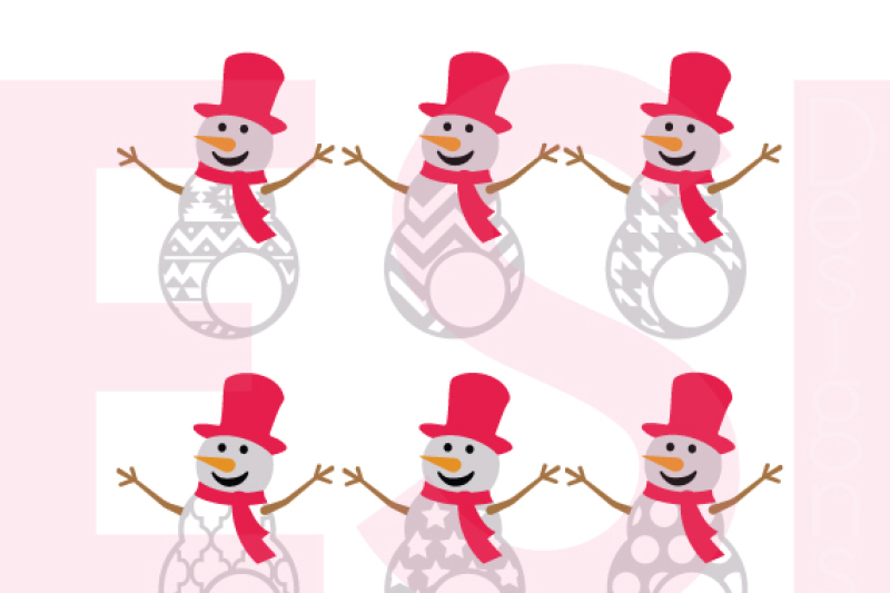 Free Patterned Snowmen Monogram Designs Svg Dxf Eps Cutting Files Crafter File All Free Svg Cut Quotes Files