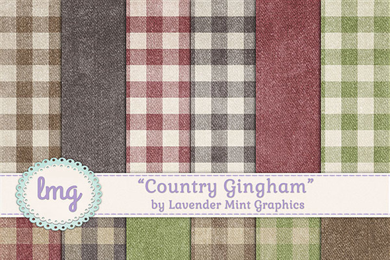 Download Free Country Gingham Digital Paper Crafter File