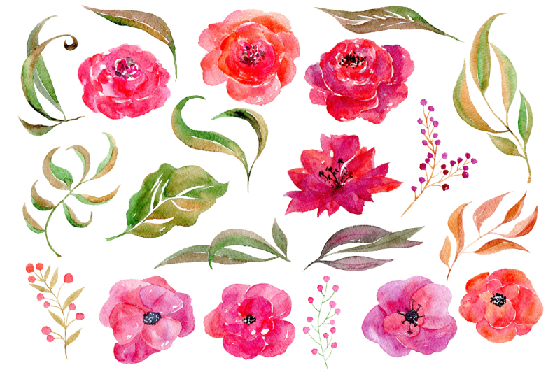 Watercolor flowers clipart 21 PNG By WatercolorFlowers | TheHungryJPEG.com