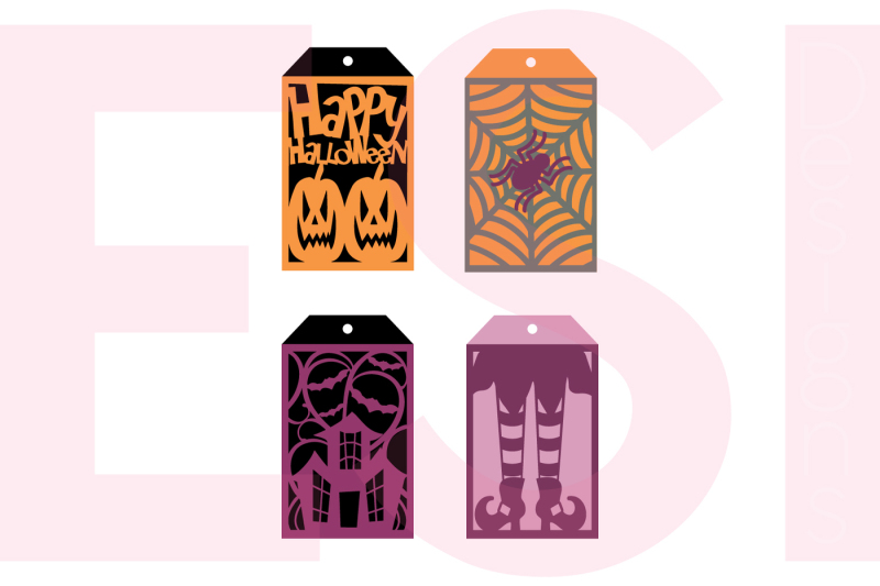Halloween Tag Designs Set Svg Dxf Eps Png Cutting Files By Esi Designs Thehungryjpeg Com
