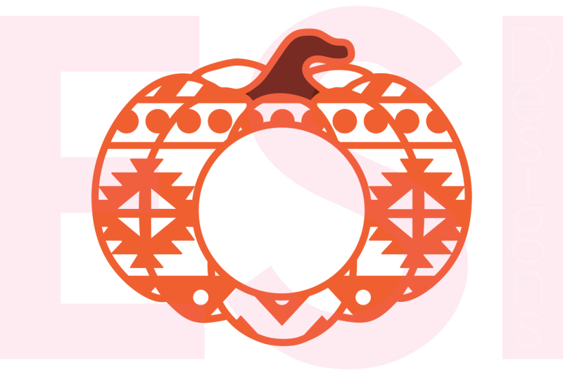 Free Aztec Patterned Pumpkin With Circle For A Monogram Svg Dxf Eps Dxf Cutting Files Svg Free Download Svg Files Christmas