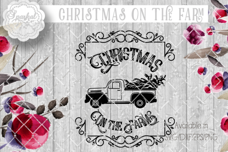 Vintage Christmas Sign Cut File By Sparkal Designs Thehungryjpeg Com