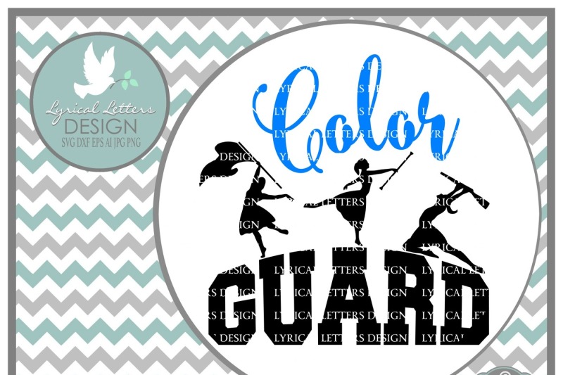 Download Free Color Guard Marching Band with Silhouettes SVG DXF ...