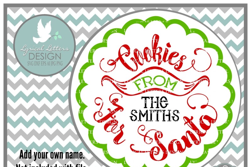 Download Free Cookies For Santa Plate Design Svg Dxf Eps Ai Jpg Png SVG Cut Files