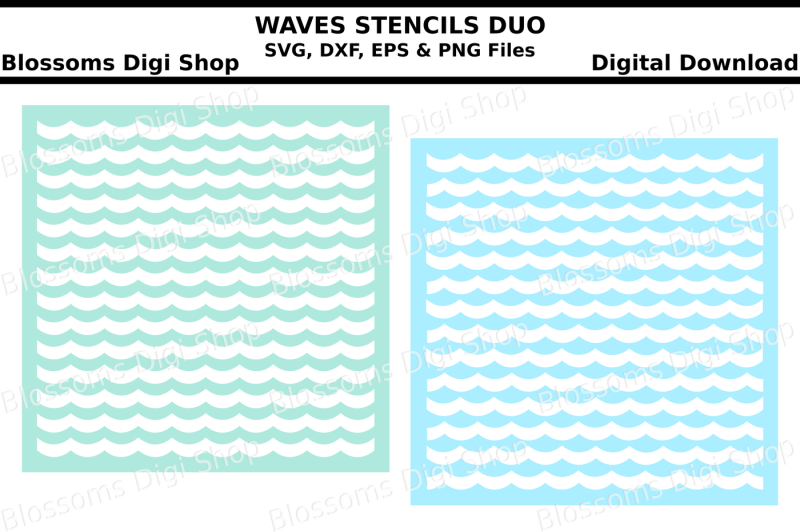 Download Waves Stencil Duo Svg Dxf Eps And Png Cut Files Download Free Svg Files Creative Fabrica PSD Mockup Templates
