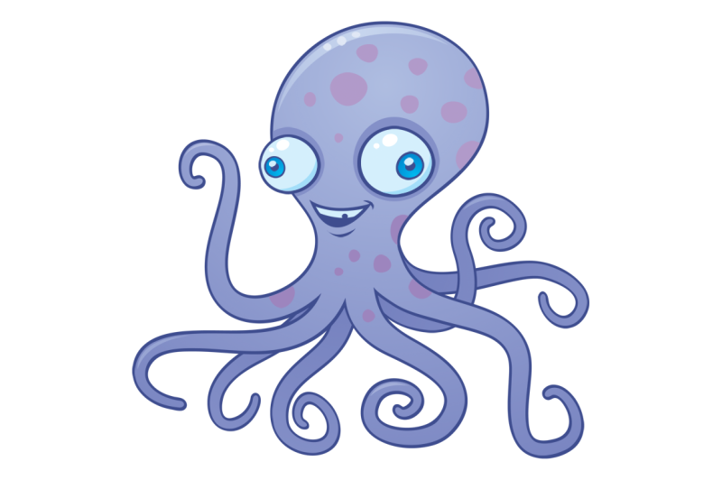 Silly Octopus Cartoon By fizzgig | TheHungryJPEG