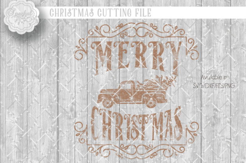 Vintage Merry Christmas Cutting Design By Sparkal Designs Thehungryjpeg Com