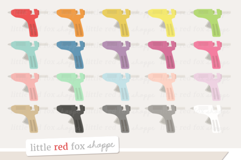 Hot Glue Gun Clipart By Little Red Fox Shoppe Thehungryjpeg Com