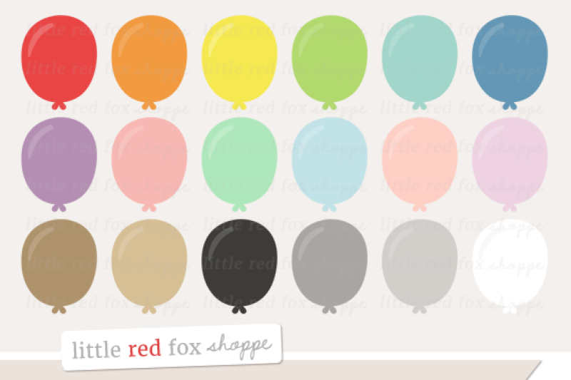 Balloon Clipart By Little Red Fox Shoppe | TheHungryJPEG
