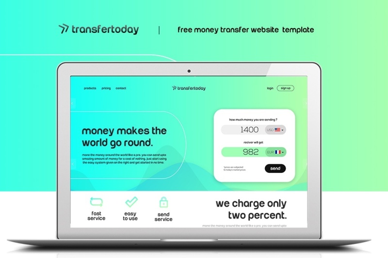 Money Transfer Website Psd By Design Thehungryjpeg Money Transfer Website Psd