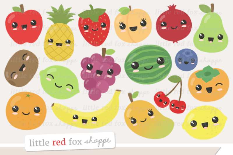 kawaii fruit clipart images