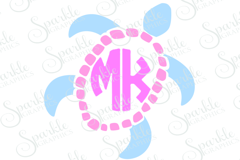 Download Sea Turtle Monogram Frame Cut File By Sparkle Graphics ...