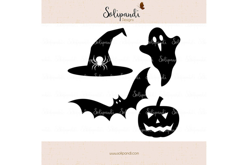 Halloween Set Ghost Witch Hat Pumpkin Bat Svg And Dxf Cut Files New Free Svg Cut Files Cricut Silhouette