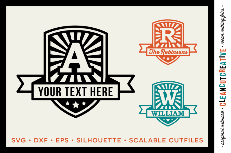 Download Free Retro Badge Monogram Font Dxf Eps Svg Crafter File