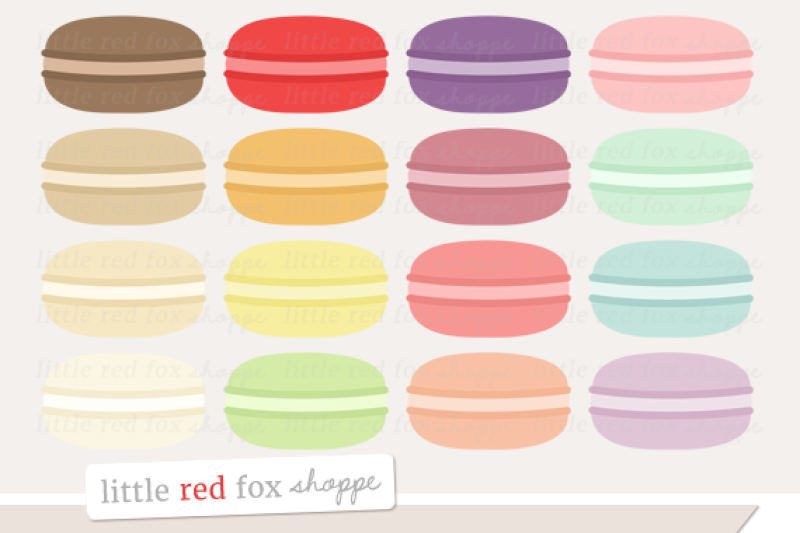 Macaron Clipart By Little Red Fox Shoppe Thehungryjpeg Com