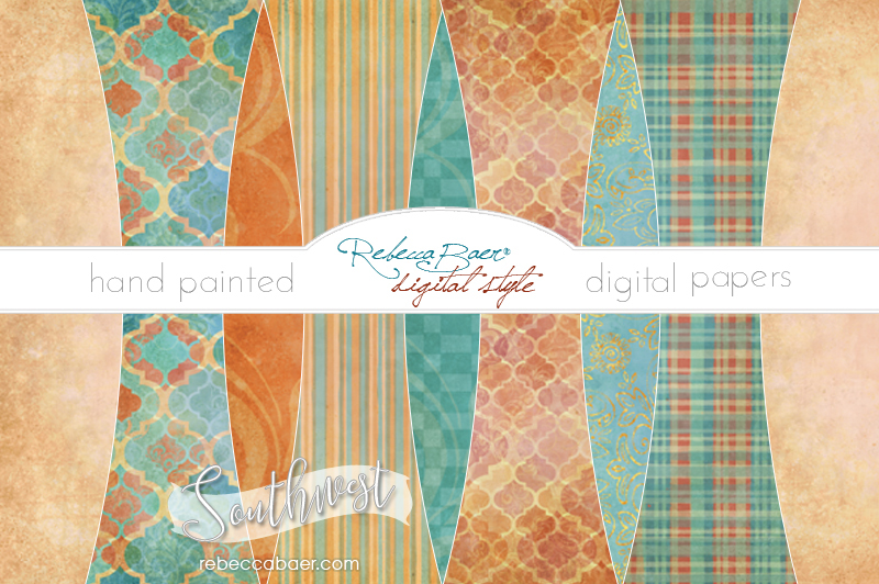 Download Free Hand Painted Digital Papers | Southwest Crafter File