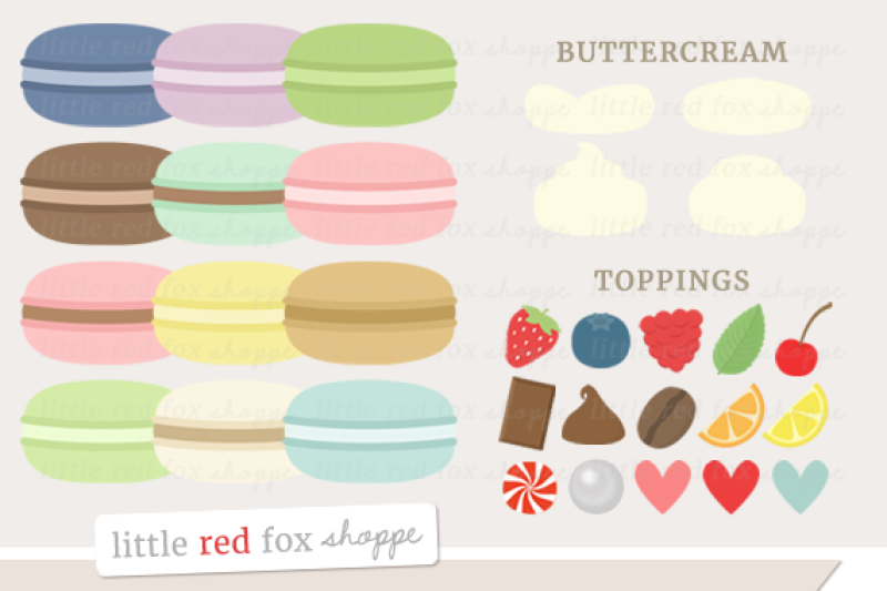 Macaron Kit Clipart By Little Red Fox Shoppe Thehungryjpeg Com