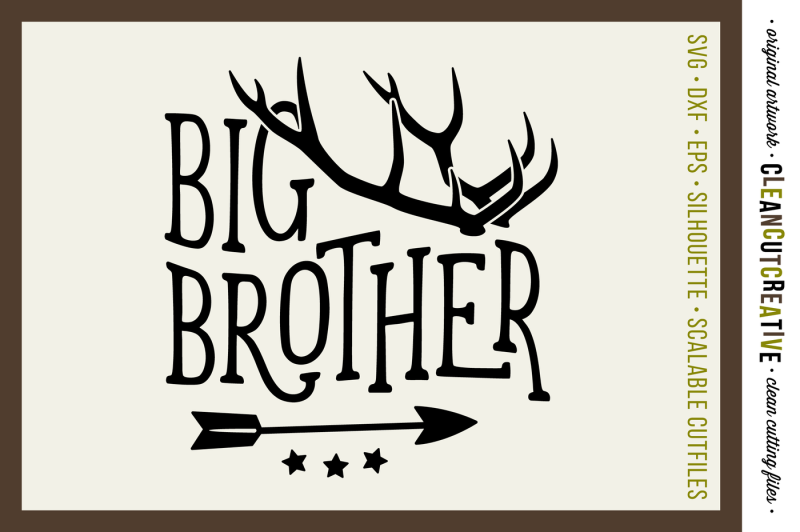 Download Free Svg Big Brother Cutfile Design Witháantlers And Arrow Svg Dxf Epsápng -Ácricut & Silhouette Clean Cutting Files Crafter File