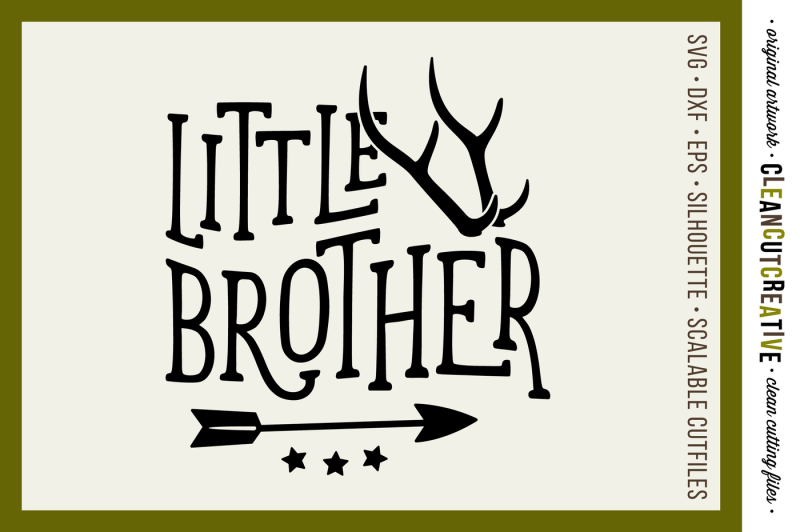 Download Free Svg Little Brother Cutfile Design Witháantlers And Arrow Svg Dxf Epsápng -Ácricut & Silhouette Clean Cutting Files Crafter File