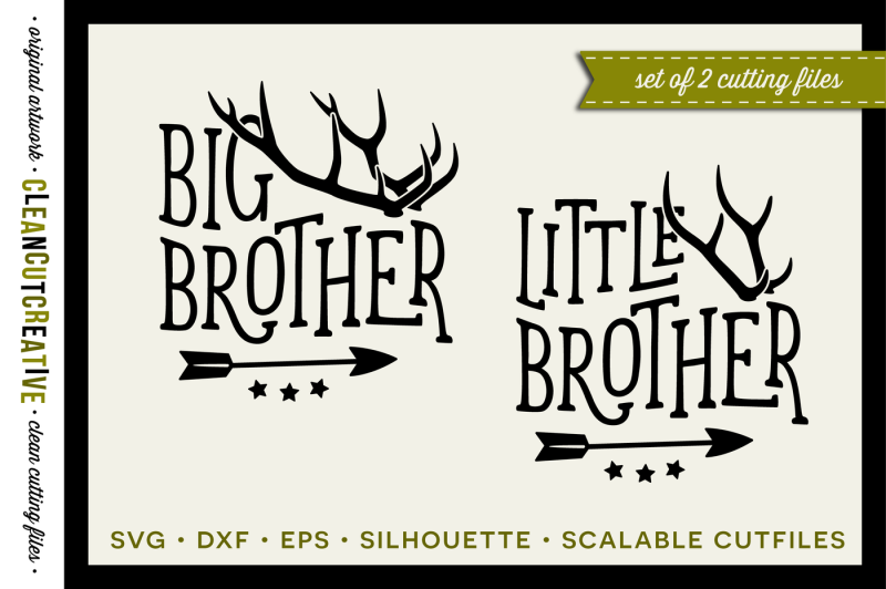 Svg Big Brother Little Brother Design With Antlers And Arrow Svg Dxf Eps Png Design Free Svg Cut Files Cricut