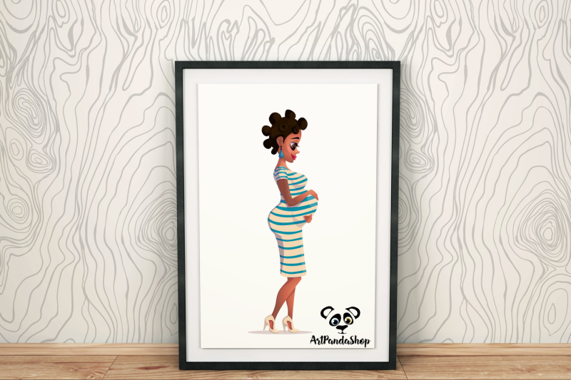 Download Free African American Art Pregnant Lady Svg Svg Files Graphic Fonts