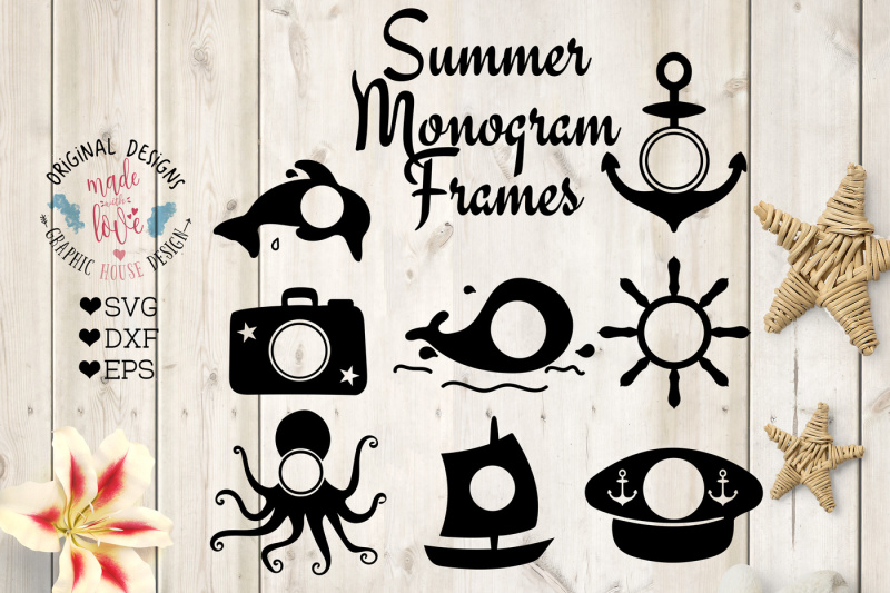 Download Free Summer Monogram Frames Svg Dxf Eps Crafter File Free Download Svg Cut Files