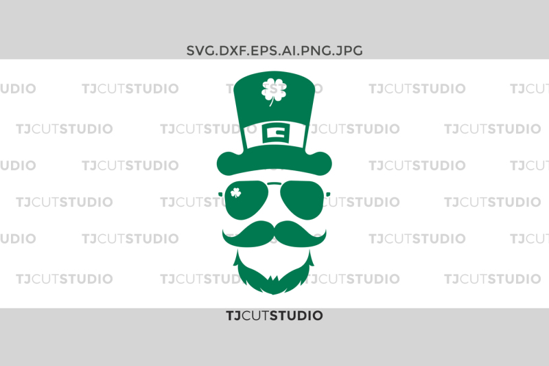 Leprechaun Svg Shamrock Svg St Patrick Svg Leprechaun Hat Glasses Design Free Download Svg Files Dinosaurs