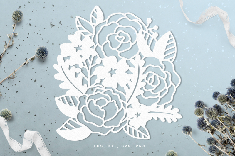 Download Free Floral Digital Cut File (Svg Dxf Png Eps) Crafter File