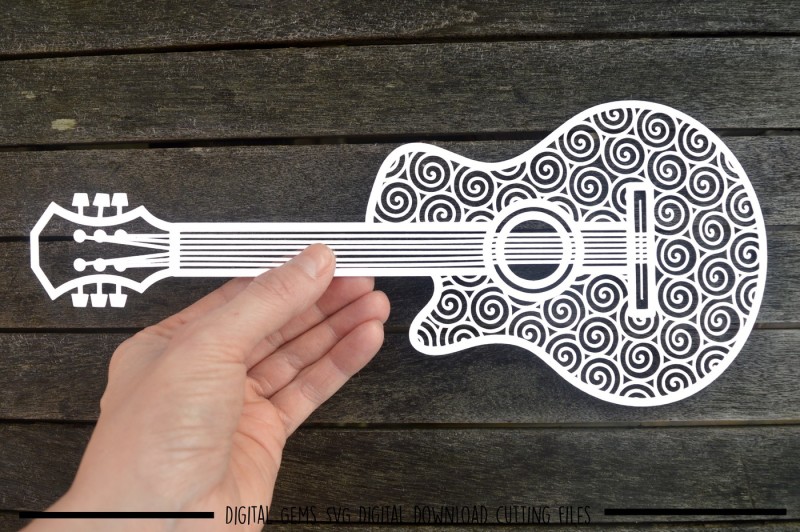 Download Free Guitar Paper Cut Svg Dxf Eps Files Crafter File