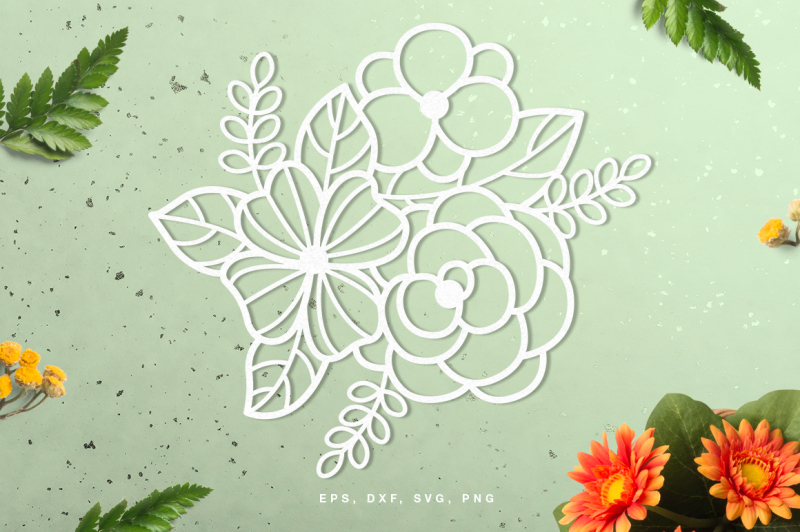 Floral digital cut file (svg, dxf, png, eps) By Inna Moreva | TheHungryJPEG