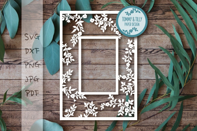 Download Free Vintage Flower Photo Frame Svg Dxg Png Pdf Jpg Crafter File