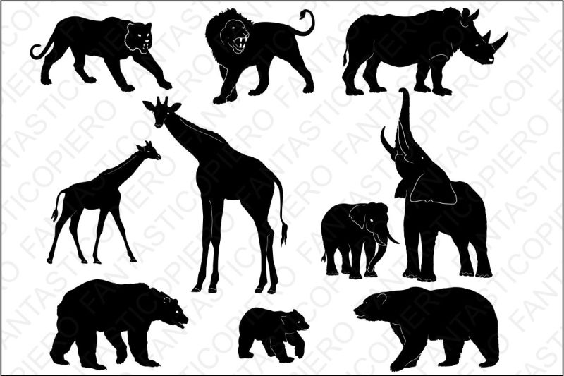 Download Animals Svg Digital Animals Animals Printable Vector Silhouette Png 16 Animal Svg Cut Files Cricut Animals Cutting File Wild Animals Kits How To Collage