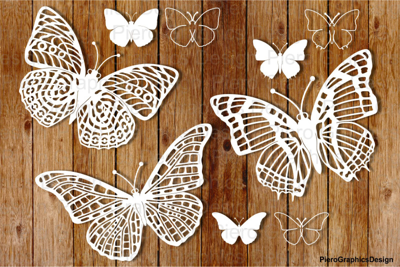 Butterflies set 1 SVG files for Silhouette Cameo and Cricut. By ...