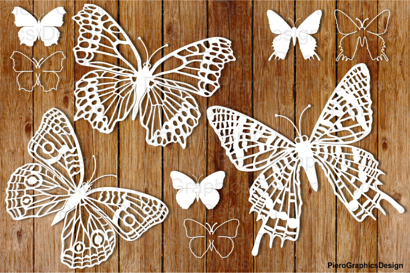 Butterflies set 5 SVG files for Silhouette Cameo and Cricut. By ...